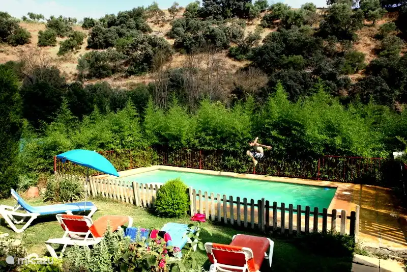 Piscine de 4 x 8 mètres, bien clôturée pour les plus petits. Facile d'accès grâce à de larges marches.