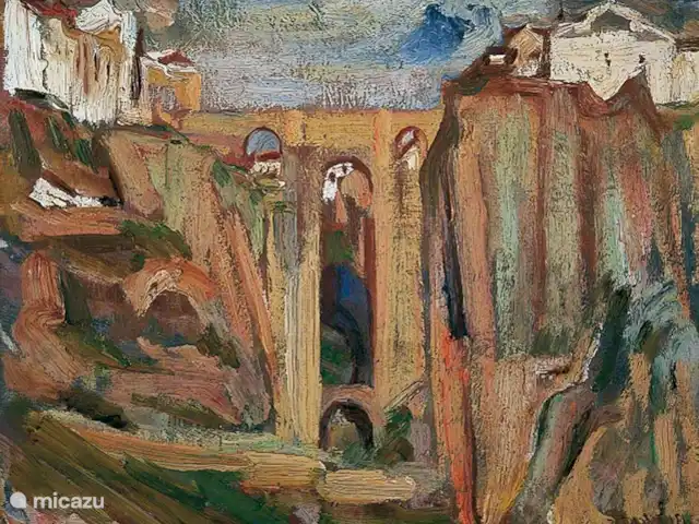 Casa Vallecillo en España, Andalucía, Ronda - casa vacacional Muchos artistas se han inspirado en la abrumadora belleza de Ronda. Esta es una pintura de la década de 1950 del artista británico David Bomberg.