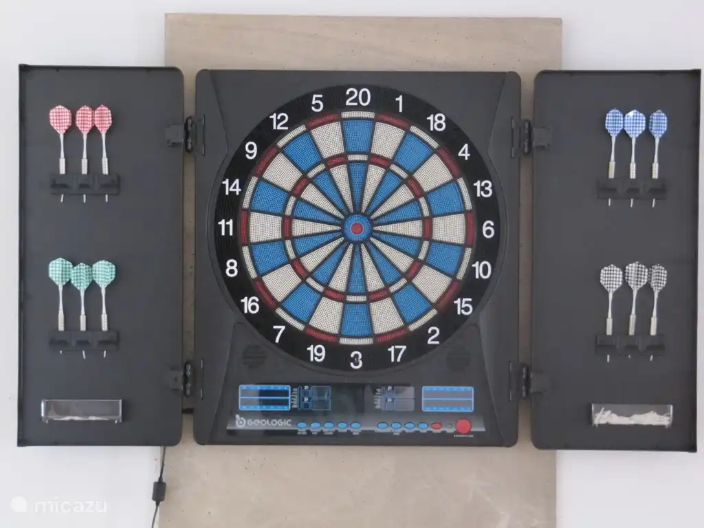 electronic dartboard in the playroom