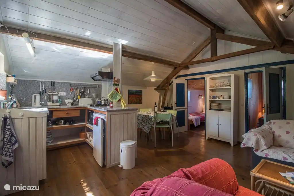 Seating area, kitchen, dining area