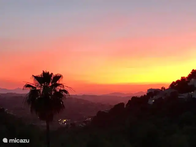 Location de Vacances Espagne, Costa Blanca, Moraira, villa - Casa Lucia Beau coucher de soleil depuis le porche