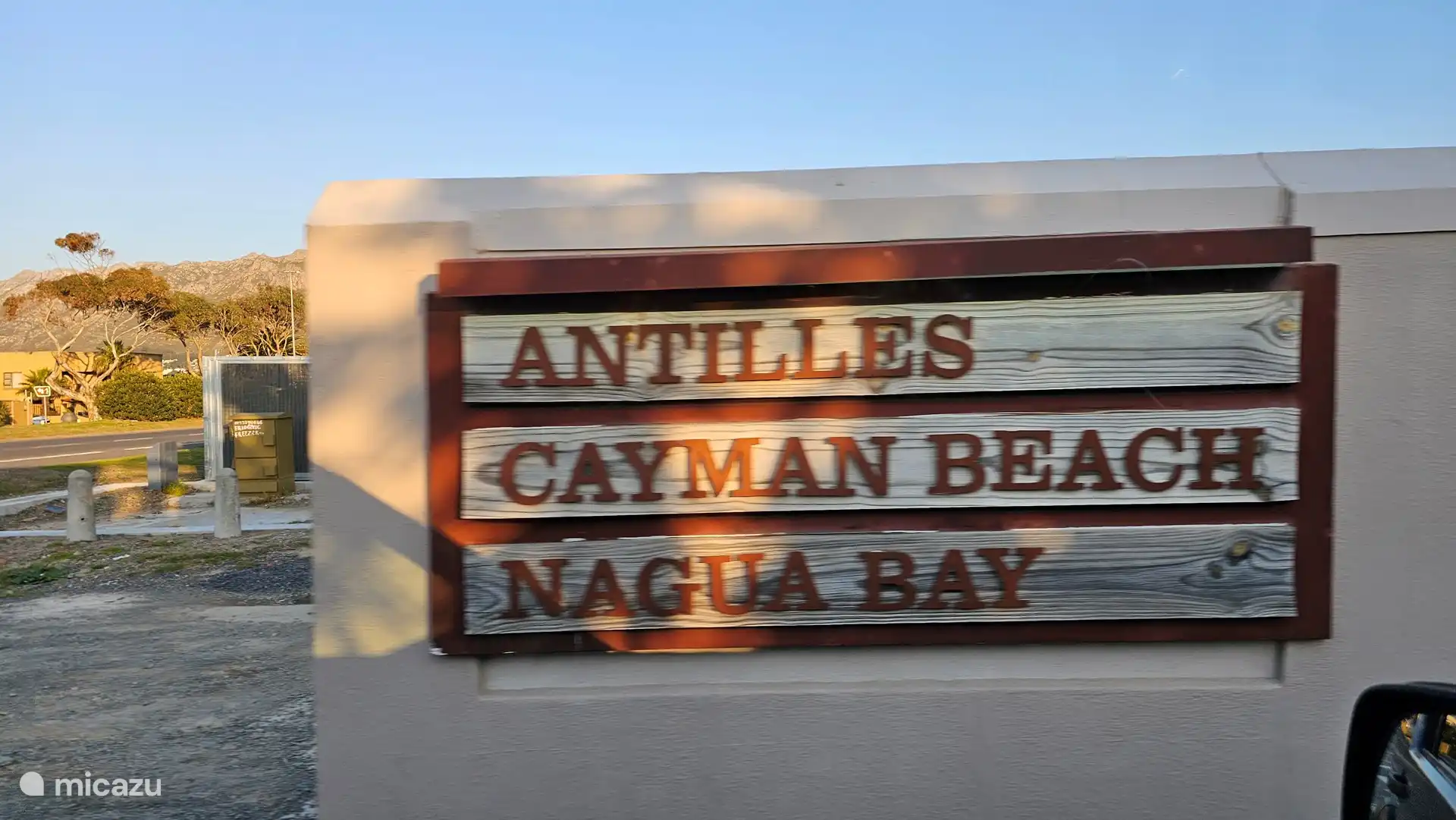 The sign for the entrance to the secure park located on Faure Marine Drive in Gordon's Bay.
