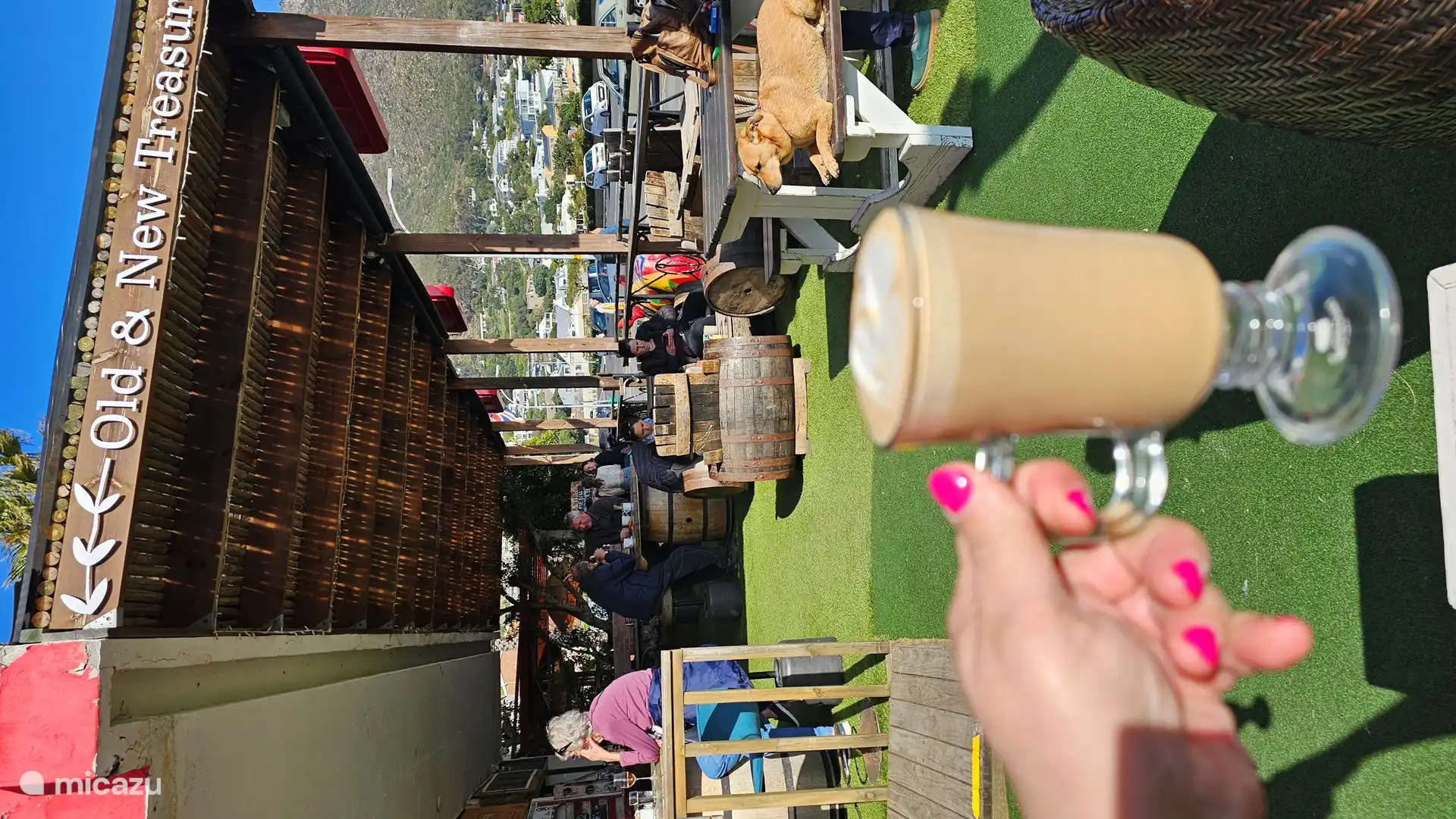 Order a delicious Cafè Latte in Gordon's Bay with stunning views of the Bikini Beach