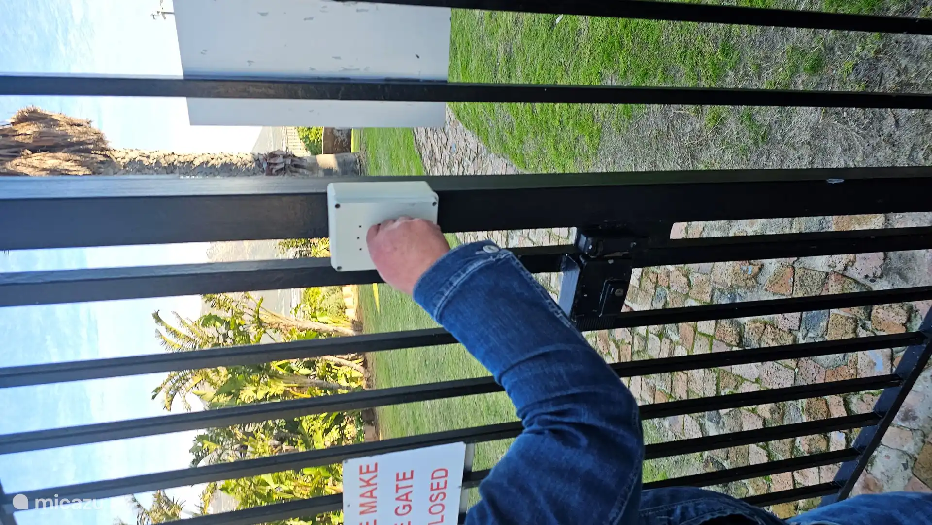 The fence where you get access to the beach and the sea via a chip.