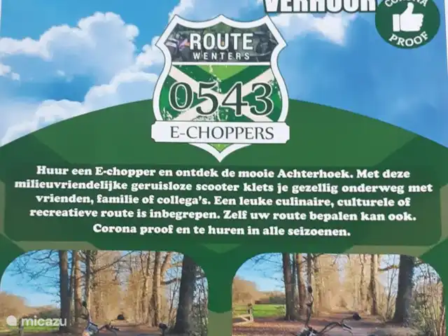 Chalet Oslo huren in Nederland, Gelderland, Winterswijk - vakantiehuis Echt een aanrader om Winterswijk  te verkennen.. Zeer mooie route door de landelijke groene omgeving van Winterswijk. Laat u verrassen!
