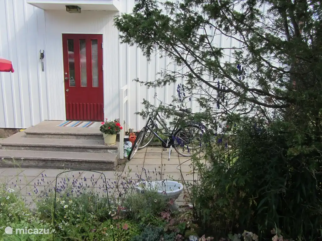 Porte d'entrée de la maison à l'arrière.