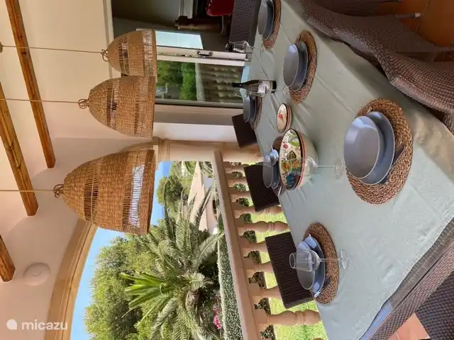 Eating on the covered terrace, summer and winter