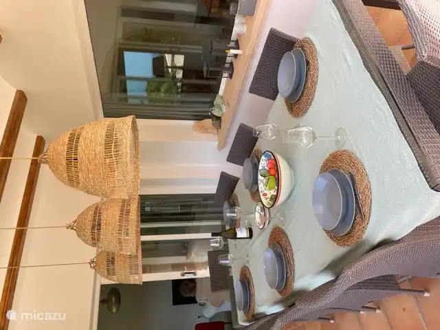 Spacious outdoor dining table for 8 people