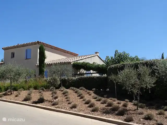 Villa 'El pequeño paraíso' en Francia, Var, Nans-les-Pins - villa Nuestra casa con pérgola en el lado suroeste. En verano, las aproximadamente 120 lavandas están en plena floración.