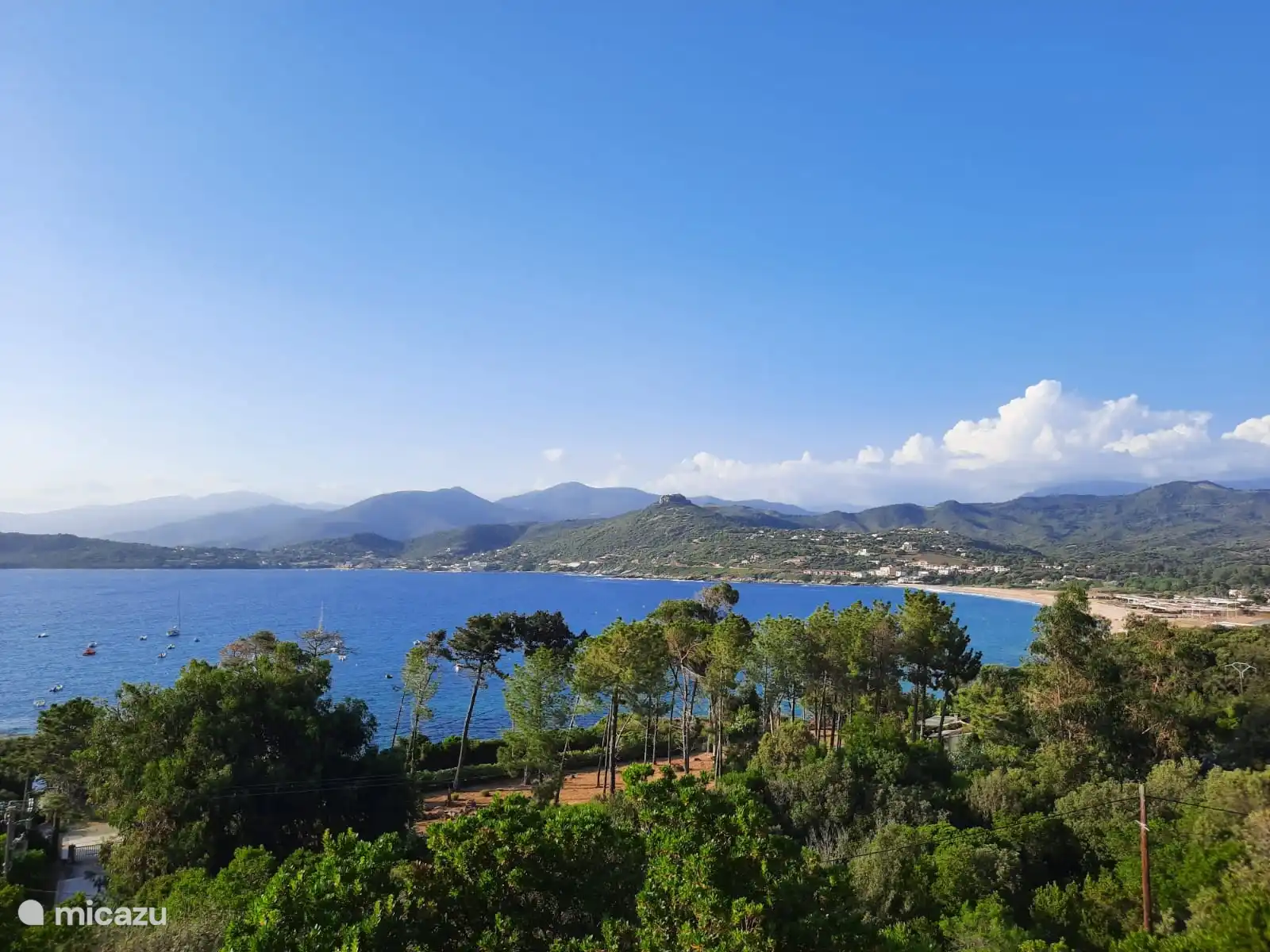 view from the garden over the bay