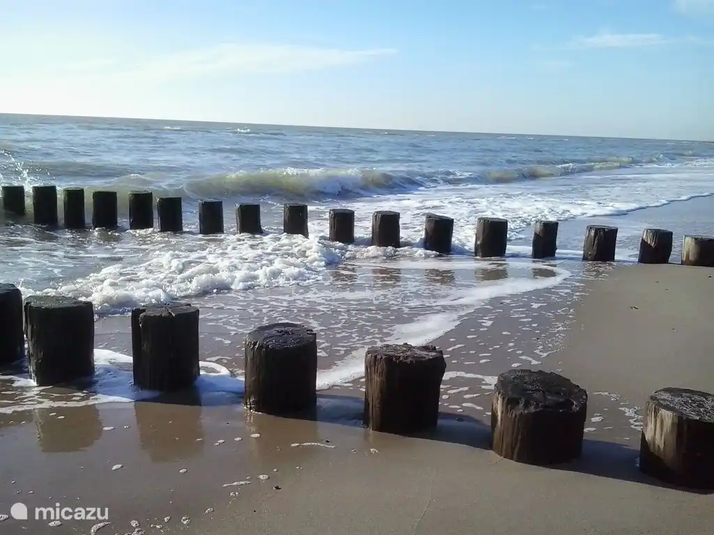 Setting sun in the storm breaker