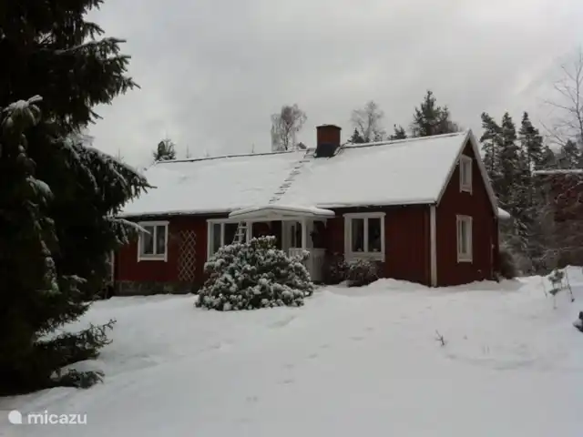 vakantiehuis huren in Zweden, Småland, Vägla (tussen Markaryd en Hallaryd) – Ellefors Ellefors in de winter.