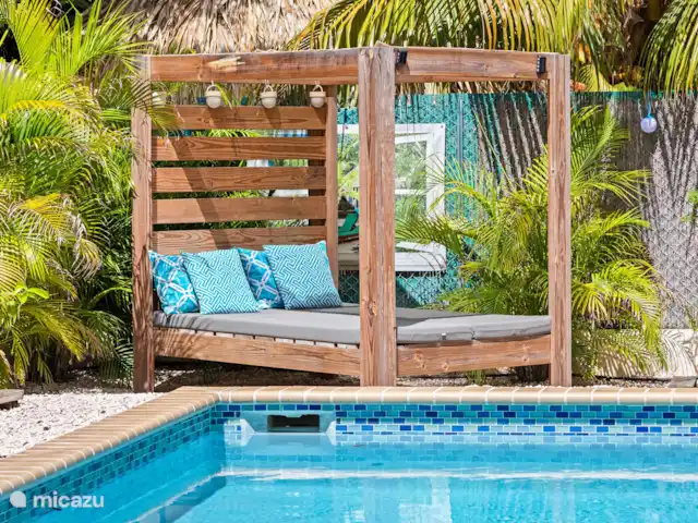 Location de Vacances Curaçao, Banda Ariba (est), Jan Thiel, villa - Kas di mi sono Cabane pour 2 personnes avec toile d’ombrage.