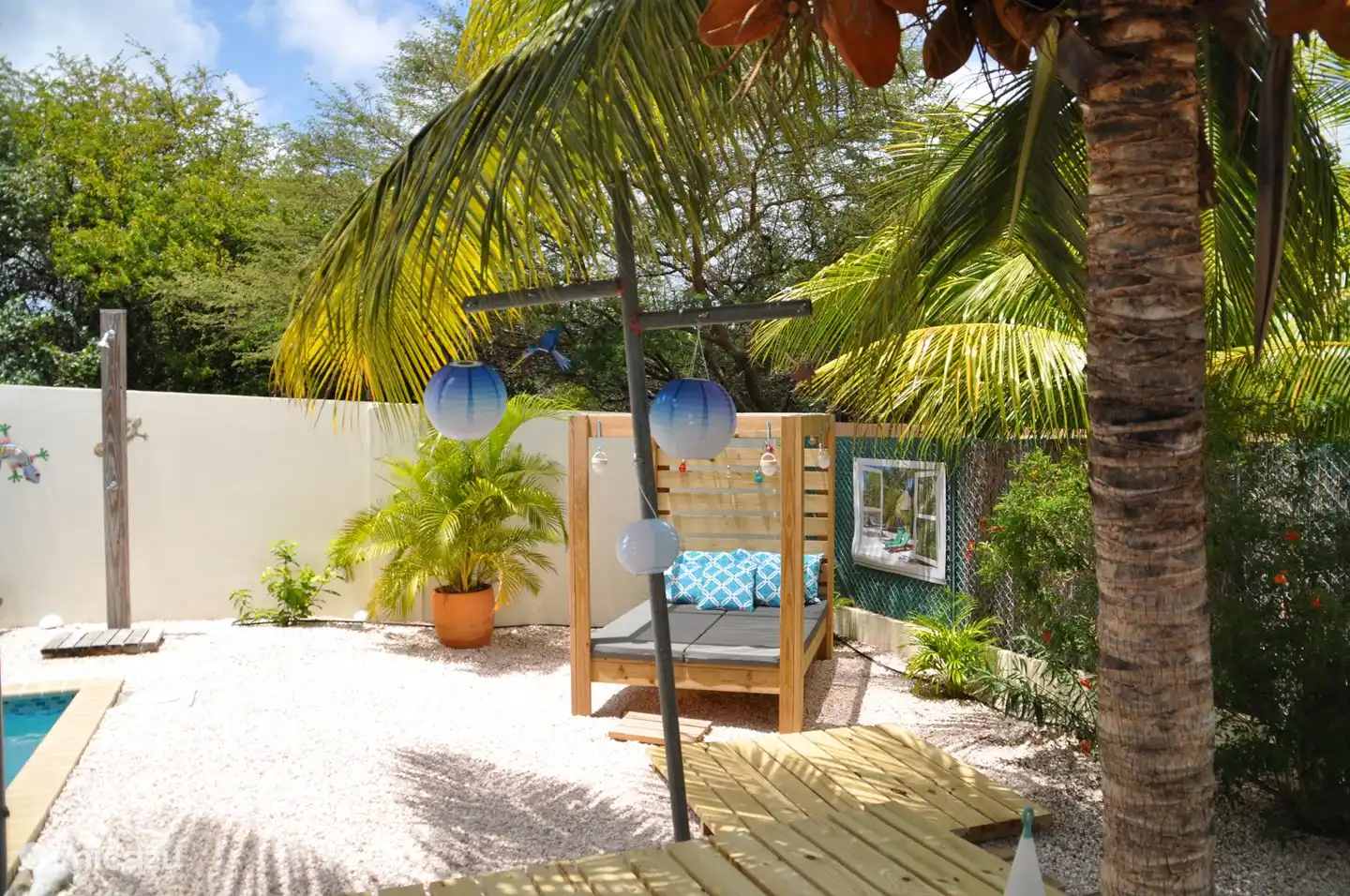 cabana with mood lighting