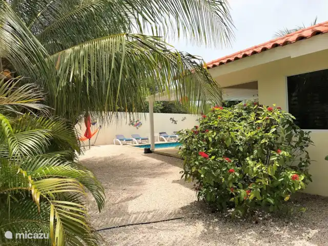 Location de Vacances Curaçao, Banda Ariba (est), Jan Thiel, villa - Kas di mi sono vue latérale de la maison depuis l'allée