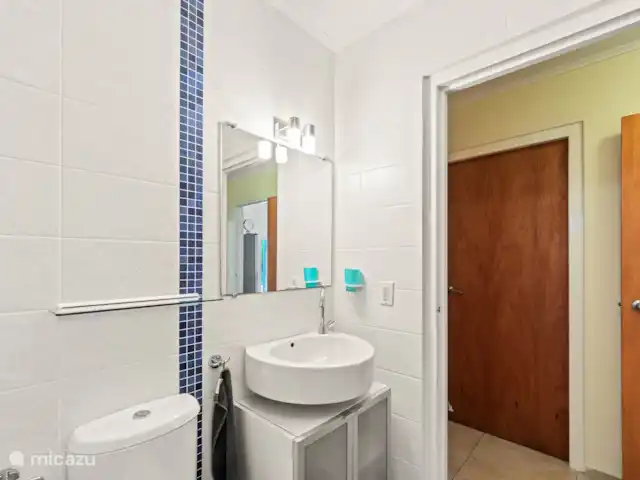 Location de Vacances Curaçao, Banda Ariba (est), Jan Thiel, villa - Kas di mi sono Salle de bain 2 avec douche spacieuse, lavabo et toilettes