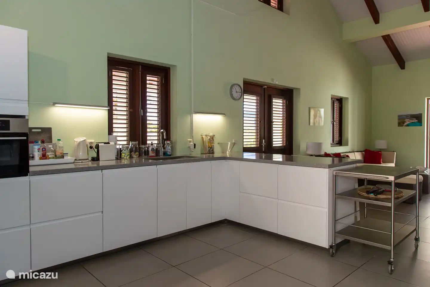 Our kitchen is fully equipped. There is ample storage space for your own purchases.