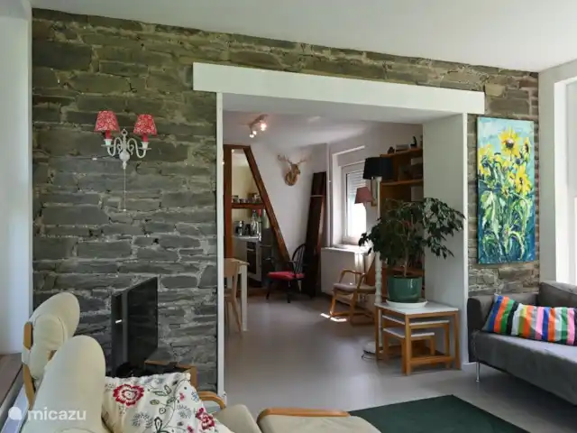 Osterglocken, maison de vacances Eifel | Belgique, Ardennes, Butgenbach - maison de vacances Le salon comme si vous étiez assis au milieu du jardin