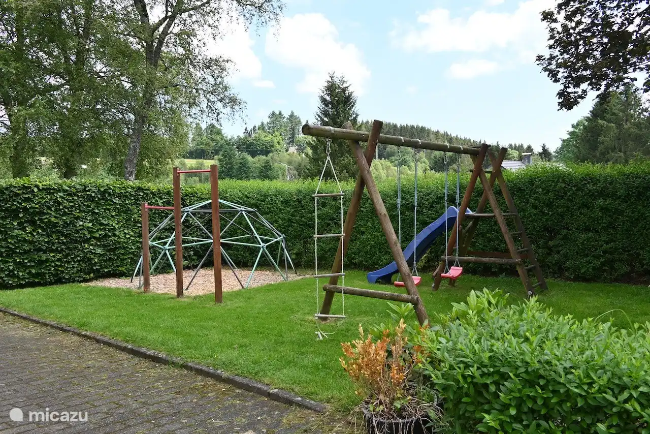 In front, playground for the little ones