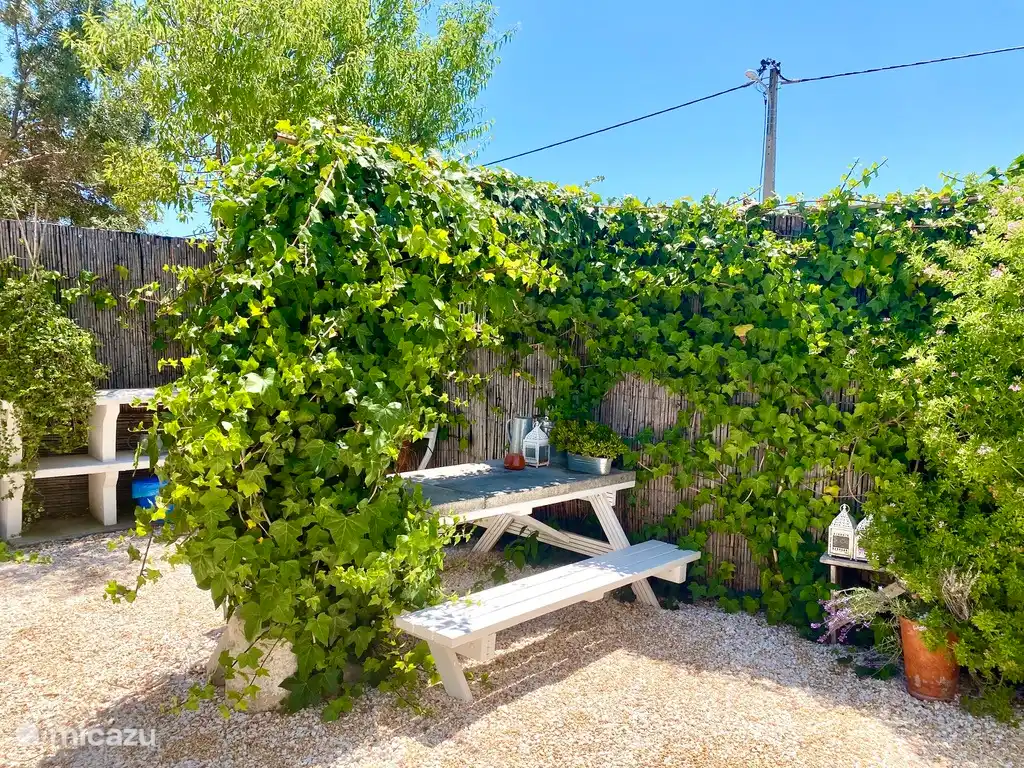 Mesa de picnic con barbacoa
