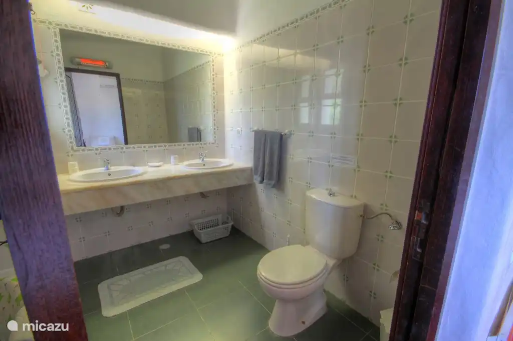 Bathroom in the master bedroom. Bath, shower, heater, etc.