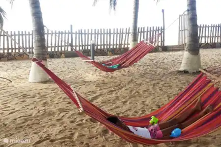 Vacation rental Ghana – holiday house Ayikoo Beach House Garden with hammocks