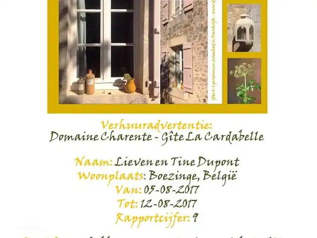 Domaine Charente - Gite Cardabelle en Francia, Charente, Mazières - casa vacacional Revisar