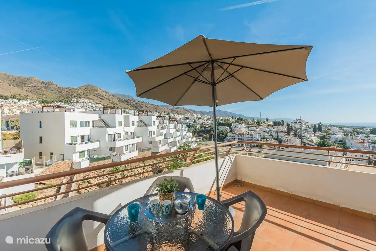View of the mountains from the roof terrace