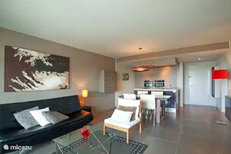 Vakantiehuis Spanje, Costa del Sol, Mijas Costa appartement Modern apartment met fraai zeezicht Woonkamer