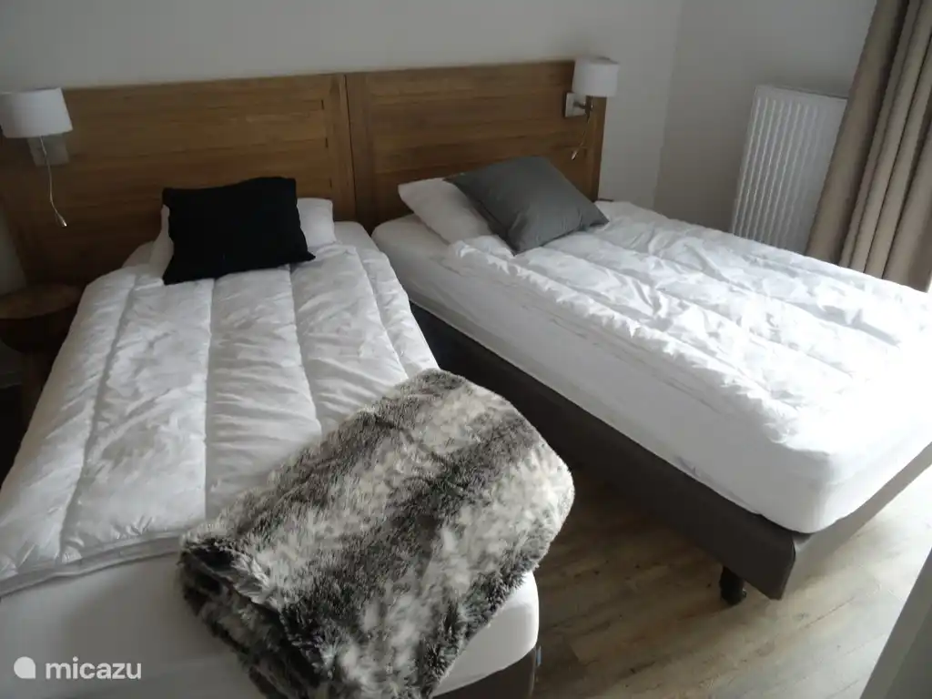 Bedroom with two box springs