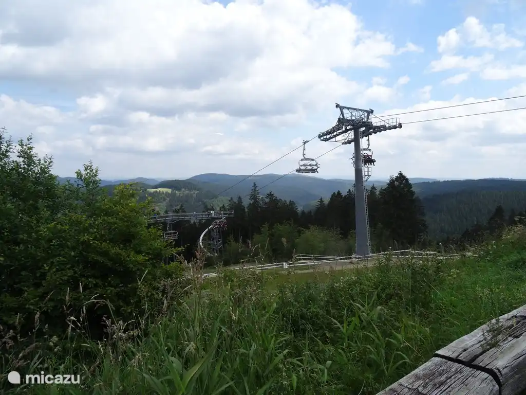 Ski lift and footbridge in Winterberg