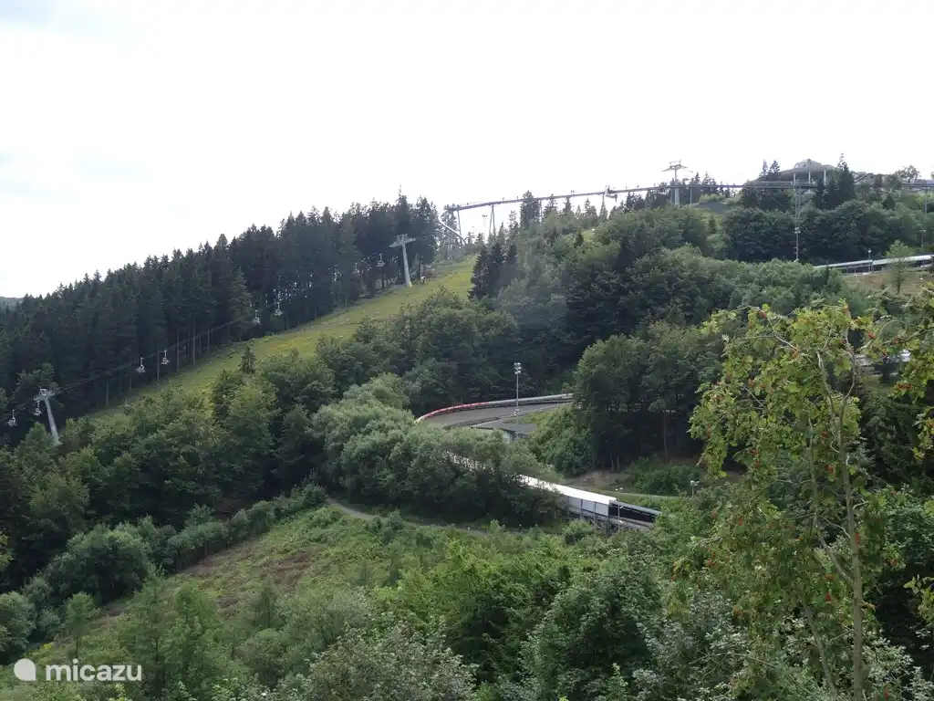 Bobsleigh track and ski lift