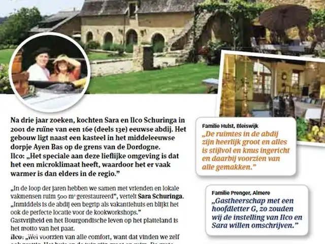 landhuis / kasteel huren in Frankrijk, Corrèze, Ayen – Abdij Artikel in Ditjes & Datjes augustus 2017.
