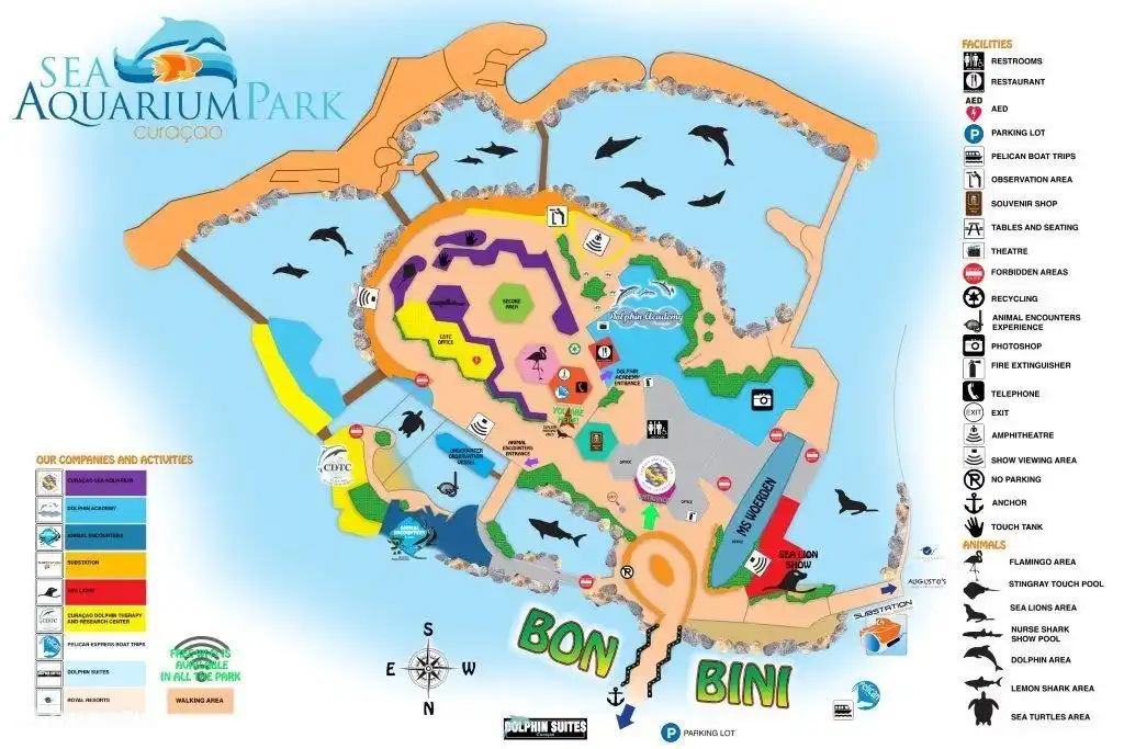 La carte de l'aquarium marin pour voir où se situent toutes les activités.