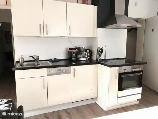 Appartement Warstein | Allemagne, Sauerland, Winterberg - appartement Cuisine avec four, lave-vaisselle et micro-ondes (pas sur la photo) Caffisimo (tasses REWE), café filtre et bouilloire