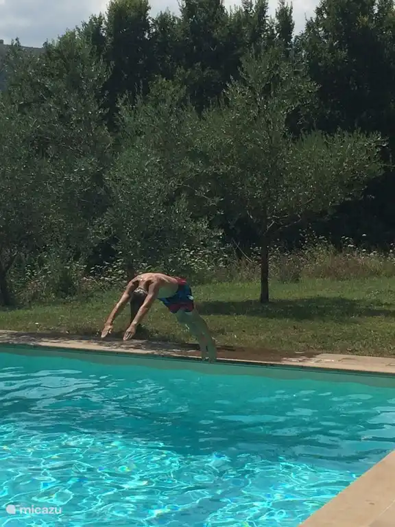 Ein Sprung in den Pool