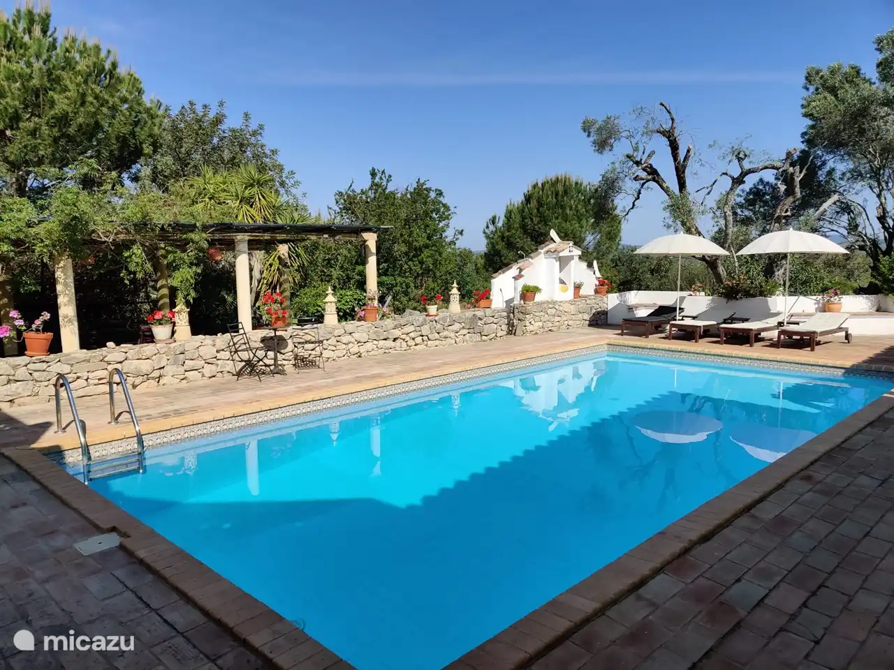 pool seen from the entrance of the Casa