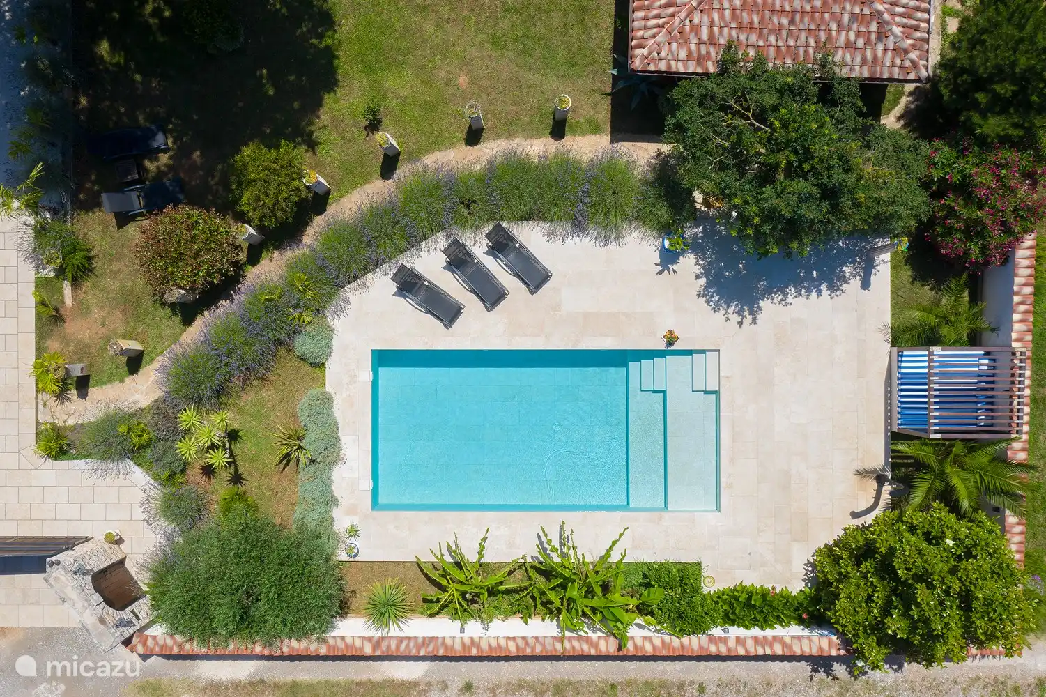 Vista de la piscina desde el aire. 
