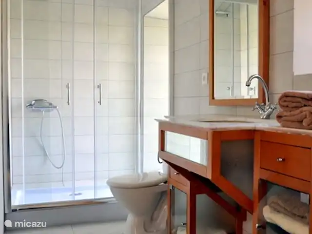 gîte / cottage huren in Frankrijk, Corrèze, Louignac – De Stal Een van de twee badkamers