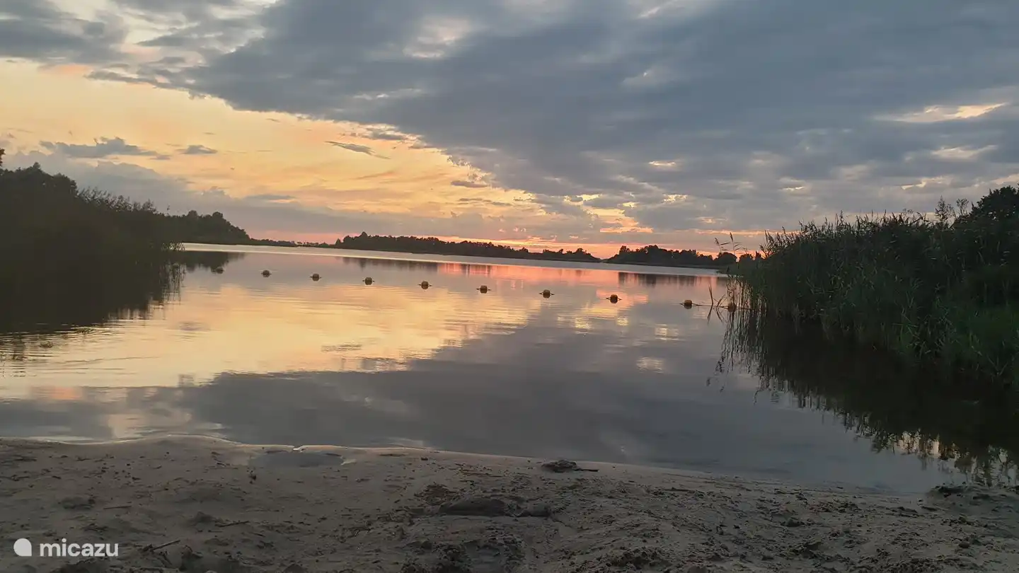 You often see spectacular sunsets at the lake