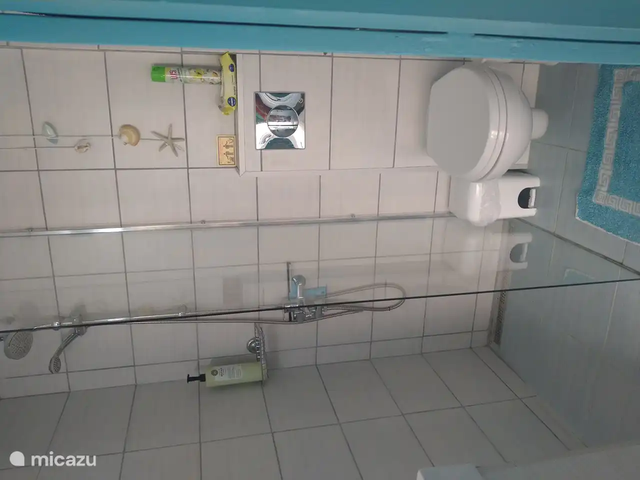 Inloopdouche en hangend toilet.