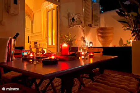 Vakantiehuis Griekenland, Rhodos, Koskinou vakantiehuis Lemonia Buiten avond