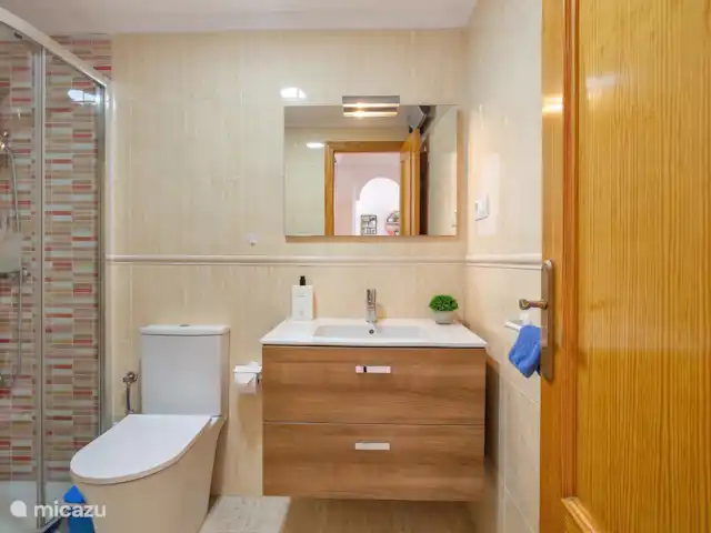 La Mata Viñamar 7 vista frontal al mar en España, Costa Blanca, La Mata - apartamento Muebles de baño y aseo modernos.