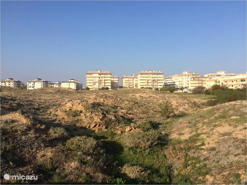 view of the nearby beach to our apartment building