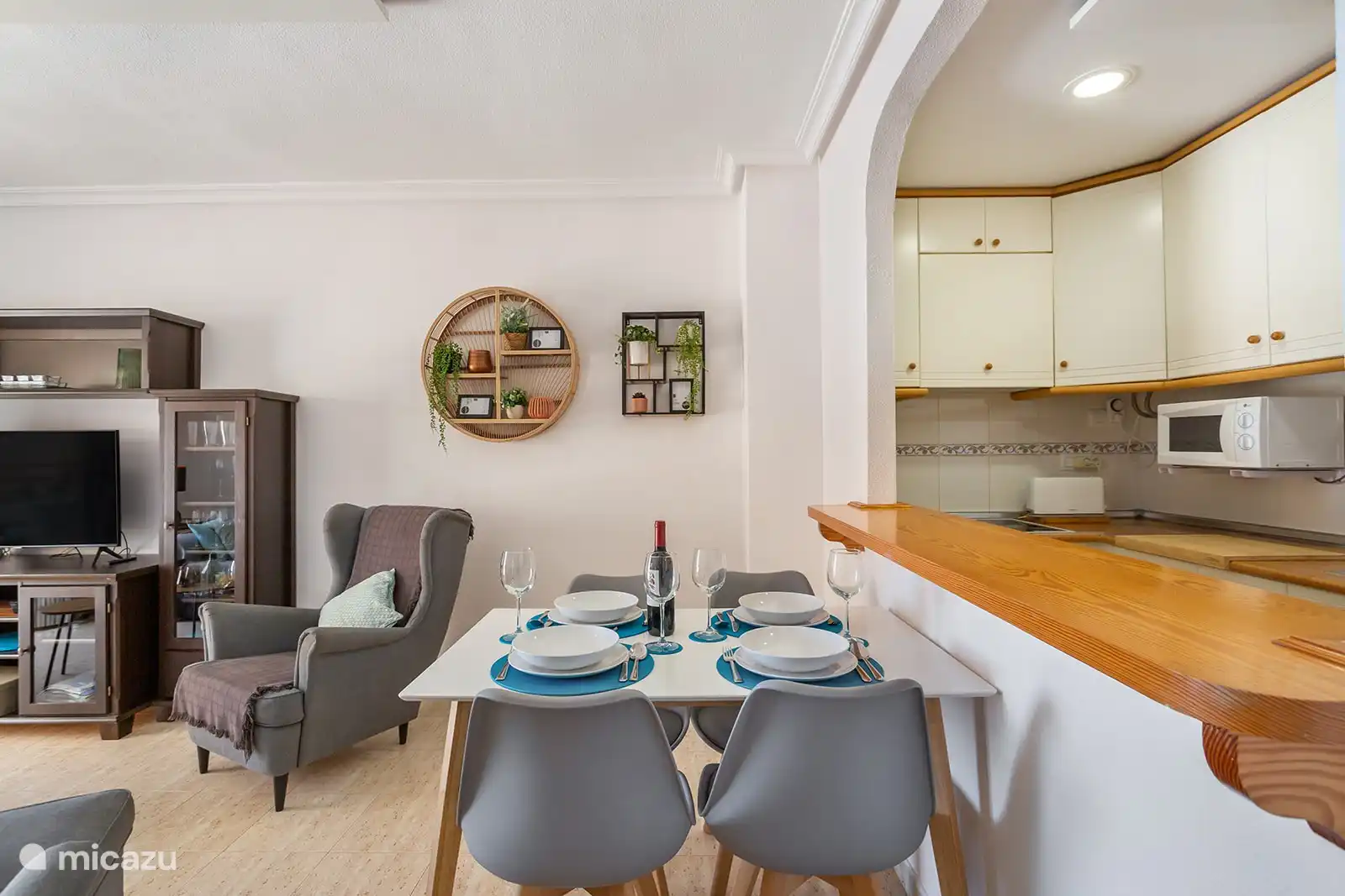 Cozy table for four.