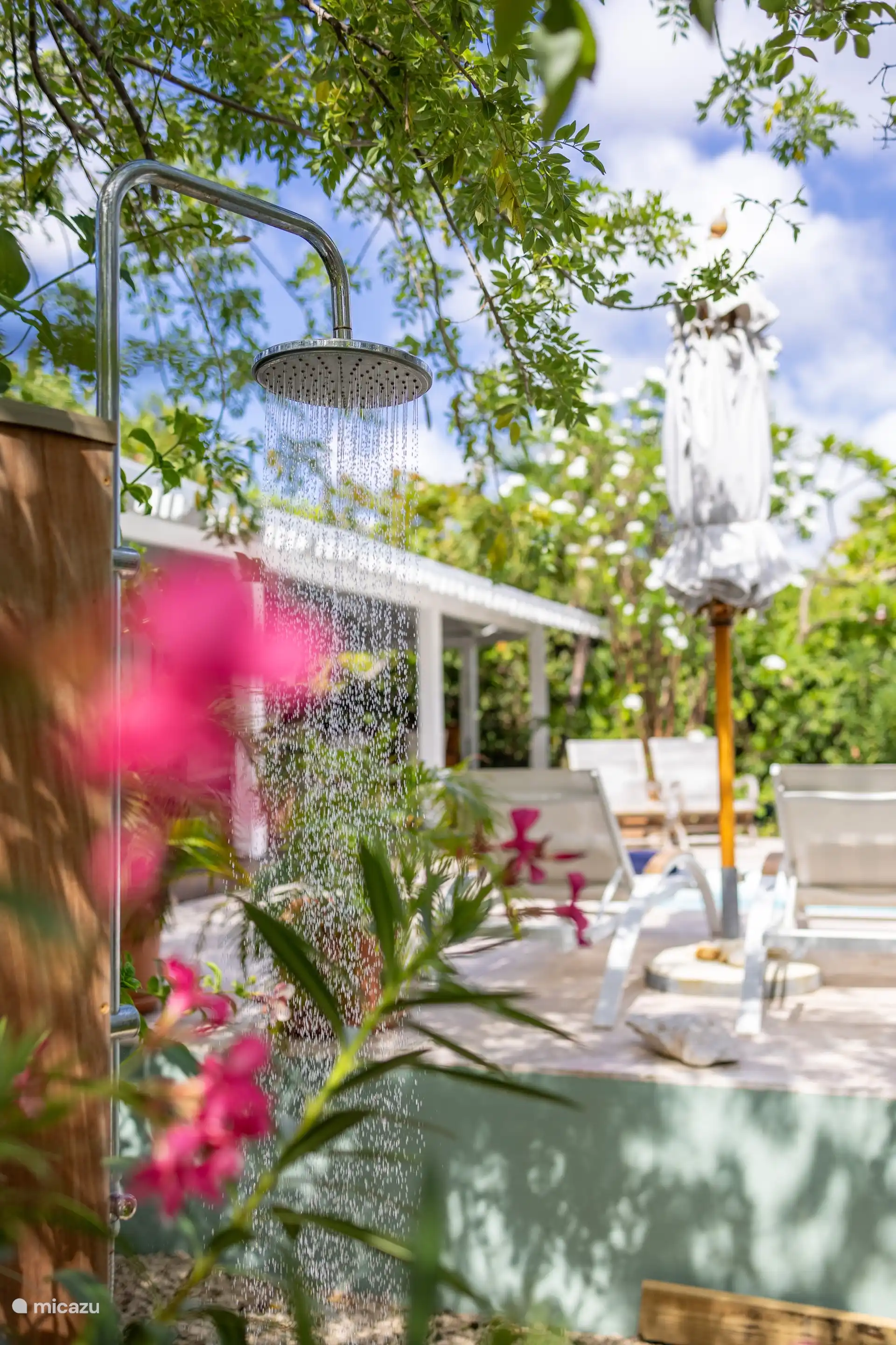 Disposable outdoor shower