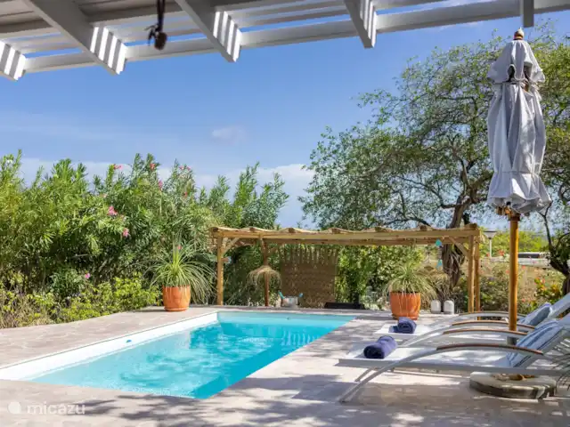 Location de Vacances Curaçao, Curaçao-Centre, Piscadera, bungalow - Piscadera Bay Resort Piscine et cuisine extérieure