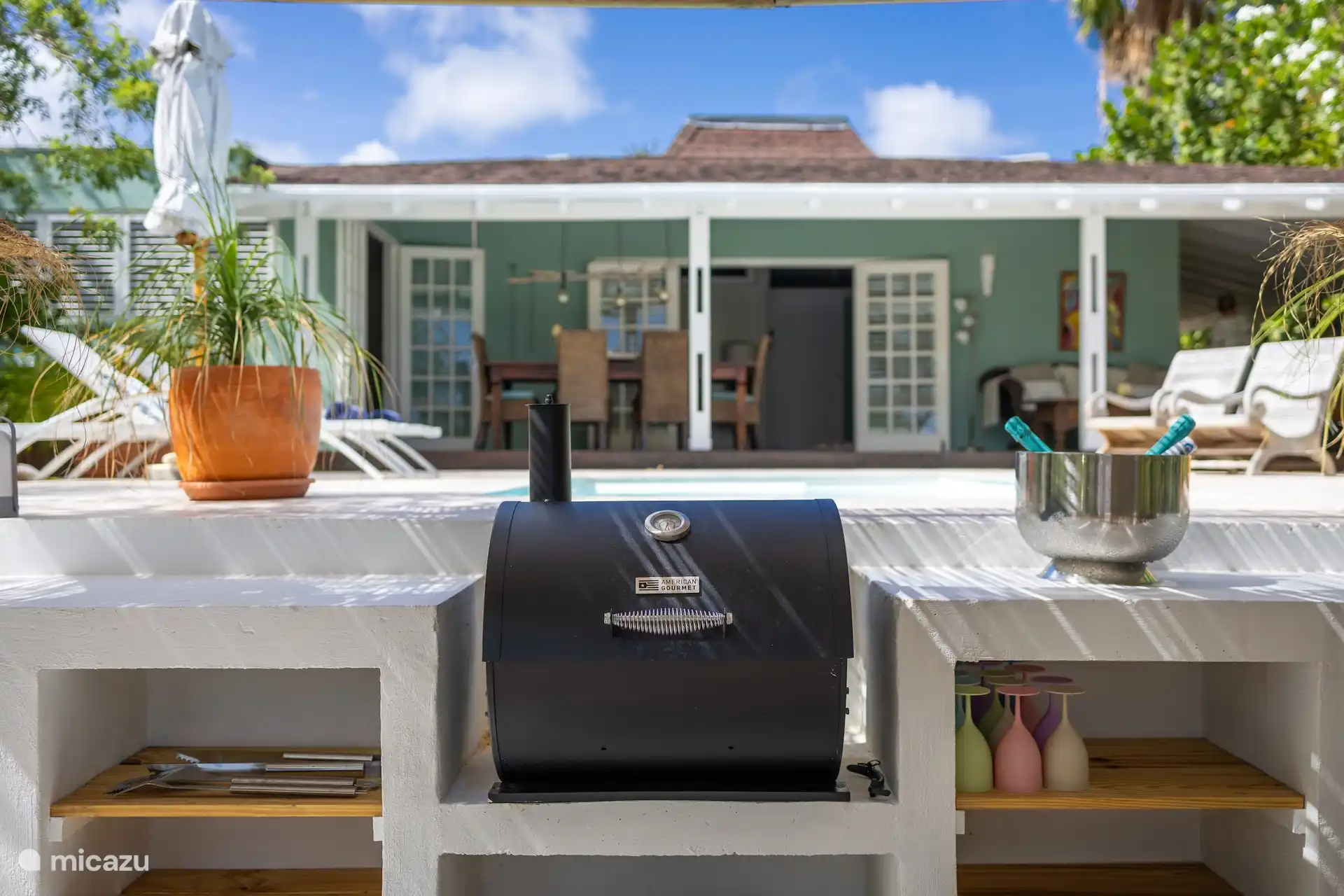 View from the outdoor kitchen