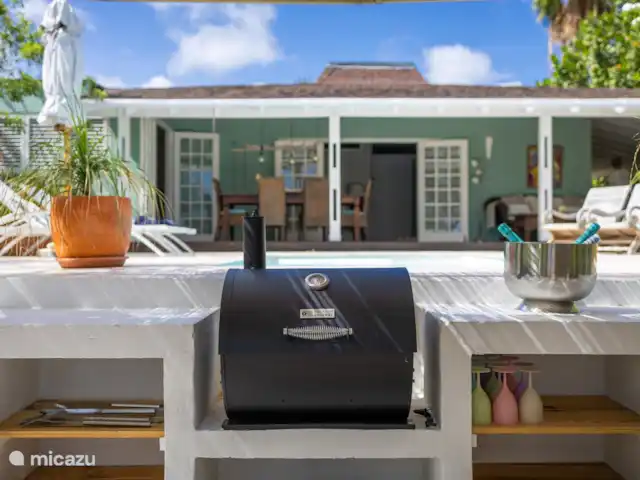 Location de Vacances Curaçao, Curaçao-Centre, Piscadera, bungalow - Piscadera Bay Resort Vue depuis la cuisine extérieure