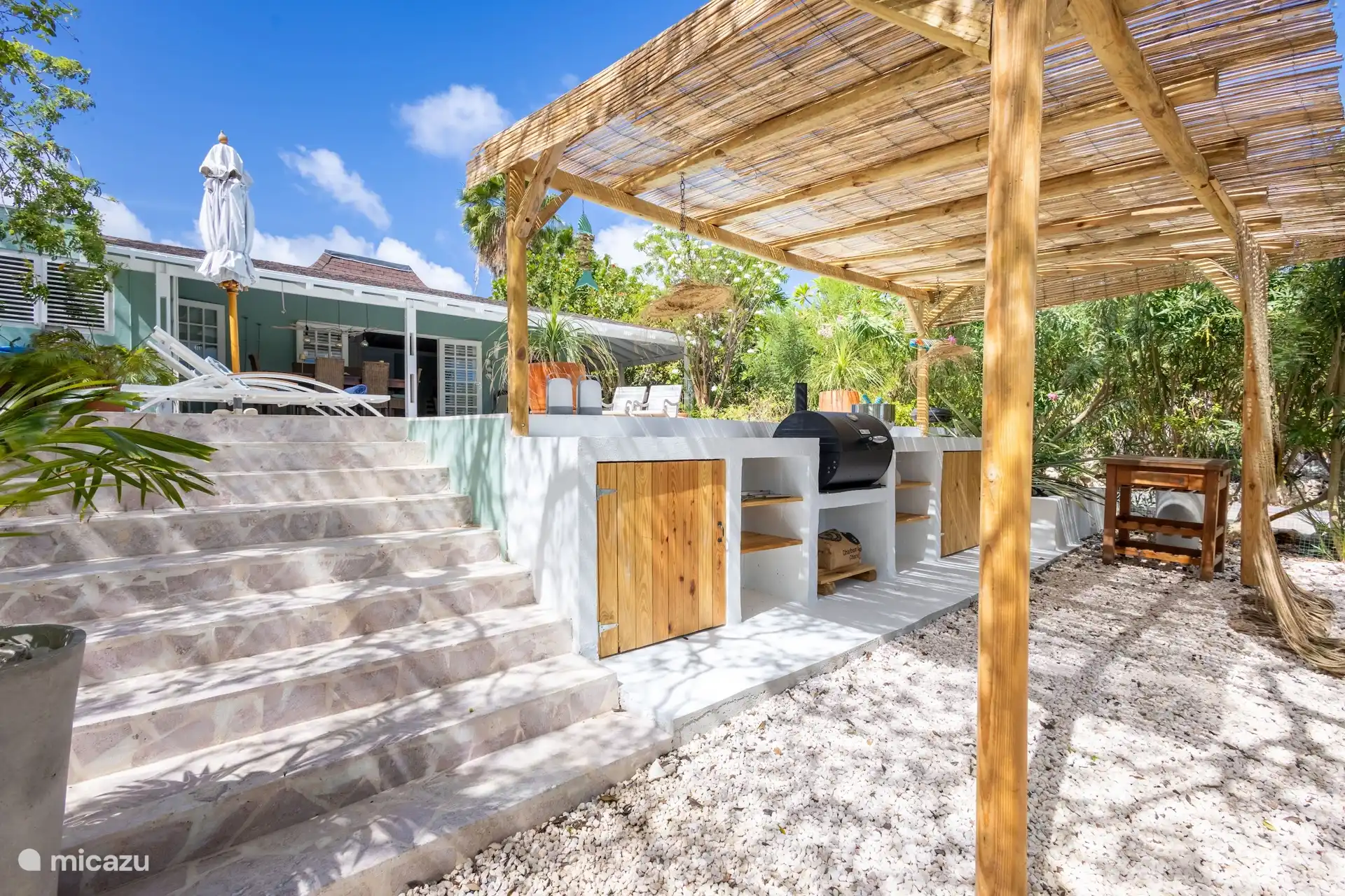 Tropical outdoor kitchen with BBQ